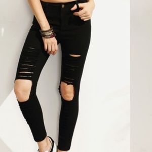Black ripped jeans